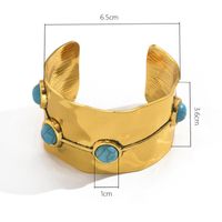 Wholesale Jewelry Simple Style Classic Style Solid Color Alloy Turquoise Inlay Bangle main image 7