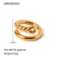 316 Stainless Steel  18K Gold Plated Simple Style Classic Style Plating Solid Color Rings sku image 2