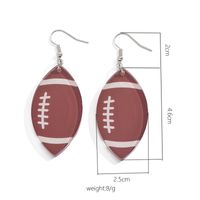 1 Pair Simple Style Classic Style Rugby Printing Arylic Pu Leather Drop Earrings main image 7