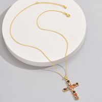 Basic Modern Style Classic Style Geometric Cross Alloy Copper Plating Women's Pendant Necklace main image 4