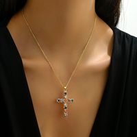 Basic Modern Style Classic Style Geometric Cross Alloy Copper Plating Women's Pendant Necklace main image 3