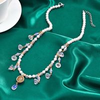 Elegant Lady Streetwear Tassel Flower Artificial Pearl Alloy Inlay Artificial Crystal Women's Pendant Necklace main image 5