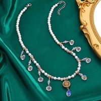 Elegant Lady Streetwear Tassel Flower Artificial Pearl Alloy Inlay Artificial Crystal Women's Pendant Necklace main image 4