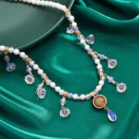 Elegant Lady Streetwear Tassel Flower Artificial Pearl Alloy Inlay Artificial Crystal Women's Pendant Necklace main image 6