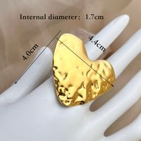 304 Stainless Steel 18K Gold Plated Elegant Glam Plating Heart Shape Rings main image 6