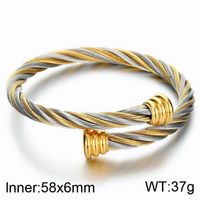 Simple Style Geometric 304 Stainless Steel 18K Gold Plated Men's Bangle sku image 27