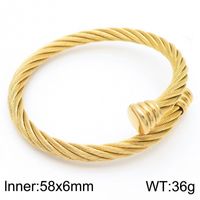 Simple Style Geometric 304 Stainless Steel 18K Gold Plated Men's Bangle sku image 22