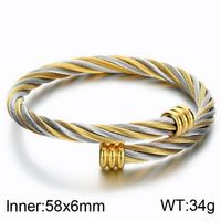Simple Style Geometric 304 Stainless Steel 18K Gold Plated Men's Bangle sku image 28