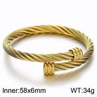 Simple Style Geometric 304 Stainless Steel 18K Gold Plated Men's Bangle sku image 21
