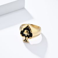 Hip-Hop Retro Letter 304 Stainless Steel Plating Inlay Rhinestones 18K Gold Plated Men's Rings main image 3