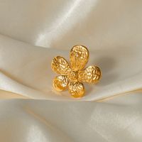 304 Stainless Steel 18K Gold Plated IG Style Flower Rings main image 4