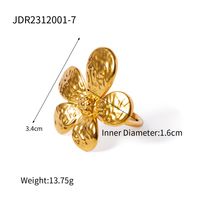 304 Stainless Steel 18K Gold Plated IG Style Flower Rings main image 2
