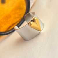 304 Stainless Steel 18K Gold Plated Elegant Glam Retro Shiny Metallic Heart Shape Open Rings main image 9