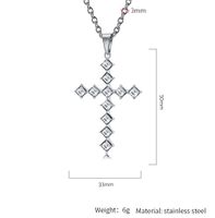 Casual Simple Style Cross 304 Stainless Steel Inlay Rhinestones 18K Gold Plated Unisex Pendant Necklace main image 2