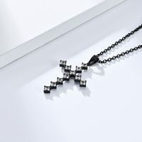 Casual Simple Style Cross 304 Stainless Steel Inlay Rhinestones 18K Gold Plated Unisex Pendant Necklace main image 4