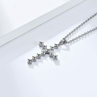 Casual Simple Style Cross 304 Stainless Steel Inlay Rhinestones 18K Gold Plated Unisex Pendant Necklace main image 3