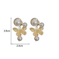 1 Pair Vintage Style Simple Style Butterfly Inlay Alloy Imitation Pearl Drop Earrings main image 2