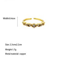 Copper Brass Gold Plated Lady Bridal Romantic Inlay Carving Gem Zircon Open Rings main image 2