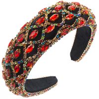 Women's Vintage Style Luxurious Shiny Color Block Alloy Inlay Rhinestones Glass Hair Band sku image 1