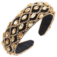 Women's Vintage Style Luxurious Shiny Color Block Alloy Inlay Rhinestones Glass Hair Band sku image 2