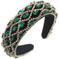Women's Vintage Style Luxurious Shiny Color Block Alloy Inlay Rhinestones Glass Hair Band sku image 4