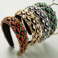 Women's Vintage Style Luxurious Shiny Color Block Alloy Inlay Rhinestones Glass Hair Band main image 1