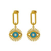 1 Pair IG Style Retro Simple Style Eye Plating 304 Stainless Steel 18K Gold Plated Drop Earrings main image 6