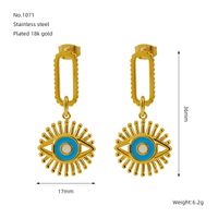 1 Pair IG Style Retro Simple Style Eye Plating 304 Stainless Steel 18K Gold Plated Drop Earrings main image 2