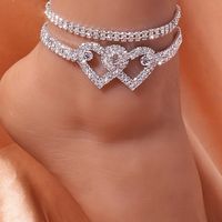Vacation Tropical Simple Style Heart Shape Plastic Copper Beaded Inlay Zircon Women's Anklet sku image 6