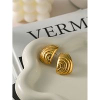 1 Pair IG Style Simple Style Spiral 316 Stainless Steel  18K Gold Plated Ear Studs main image 4