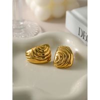 1 Pair IG Style Simple Style Spiral 316 Stainless Steel  18K Gold Plated Ear Studs main image 6