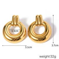 1 Pair Modern Style Classic Style Circle Plating 304 Stainless Steel 18K Gold Plated Drop Earrings main image 2
