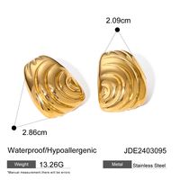 1 Pair IG Style Simple Style Spiral 316 Stainless Steel  18K Gold Plated Ear Studs main image 2