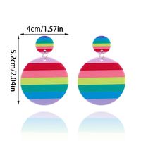 1 Pair Casual Simple Style Round Rainbow Arylic Drop Earrings main image 2