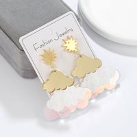 1 Pair Casual Simple Style Clouds Patchwork Arylic Drop Earrings main image 4