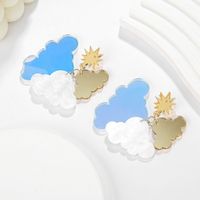1 Pair Casual Simple Style Clouds Patchwork Arylic Drop Earrings main image 5