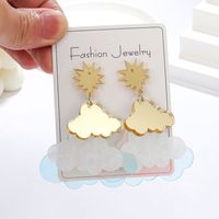 1 Pair Casual Simple Style Clouds Patchwork Arylic Drop Earrings main image 1
