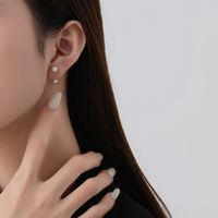 1 Pair Romantic Simple Style Round Inlay Sterling Silver Pearl Zircon Ear Studs sku image 1