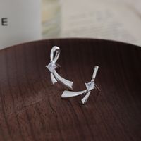 1 Pair Simple Style Bow Knot Inlay Sterling Silver Zircon Ear Studs main image 5