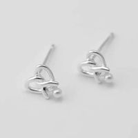 1 Pair Simple Style Heart Shape Inlay Sterling Silver Pearl Ear Studs main image 3