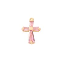 1 Piece 12 * 18mm Copper Zircon 18K Gold Plated Cross Polished Pendant main image 6