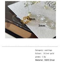 1 Pair Simple Style Geometric Hollow Out Sterling Silver Earrings main image 2