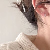 1 Pair Simple Style Geometric Hollow Out Sterling Silver Earrings sku image 1