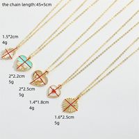 Wholesale Vintage Style Simple Style Heart Shape Copper Enamel Inlay 14K Gold Plated Artificial Pearls Zircon Pendant Necklace main image 2