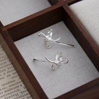1 Pair Romantic Sweet Simple Style Bow Knot Sterling Silver Ear Cuffs main image 1