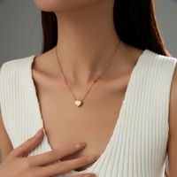 Simple Style Classic Style Heart Shape Titanium Steel Plating Gold Plated Women's Pendant Necklace main image 10