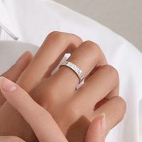 Sterling Silver IG Style Casual Plating Solid Color Flower Open Rings sku image 3