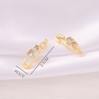 1 Piece 7 * 21mm Copper Zircon 18K Gold Plated Pin Heart Shape Polished Pendant main image 2