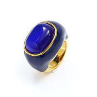 Acero Titanio Estilo IG Estilo Simple Embutido Geométrico Piedra Natural Turquesa Anillos sku image 5