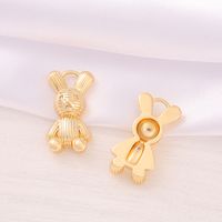 1 Piece 11 * 22mm Copper 18K Gold Plated Rabbit Polished Pendant main image 3